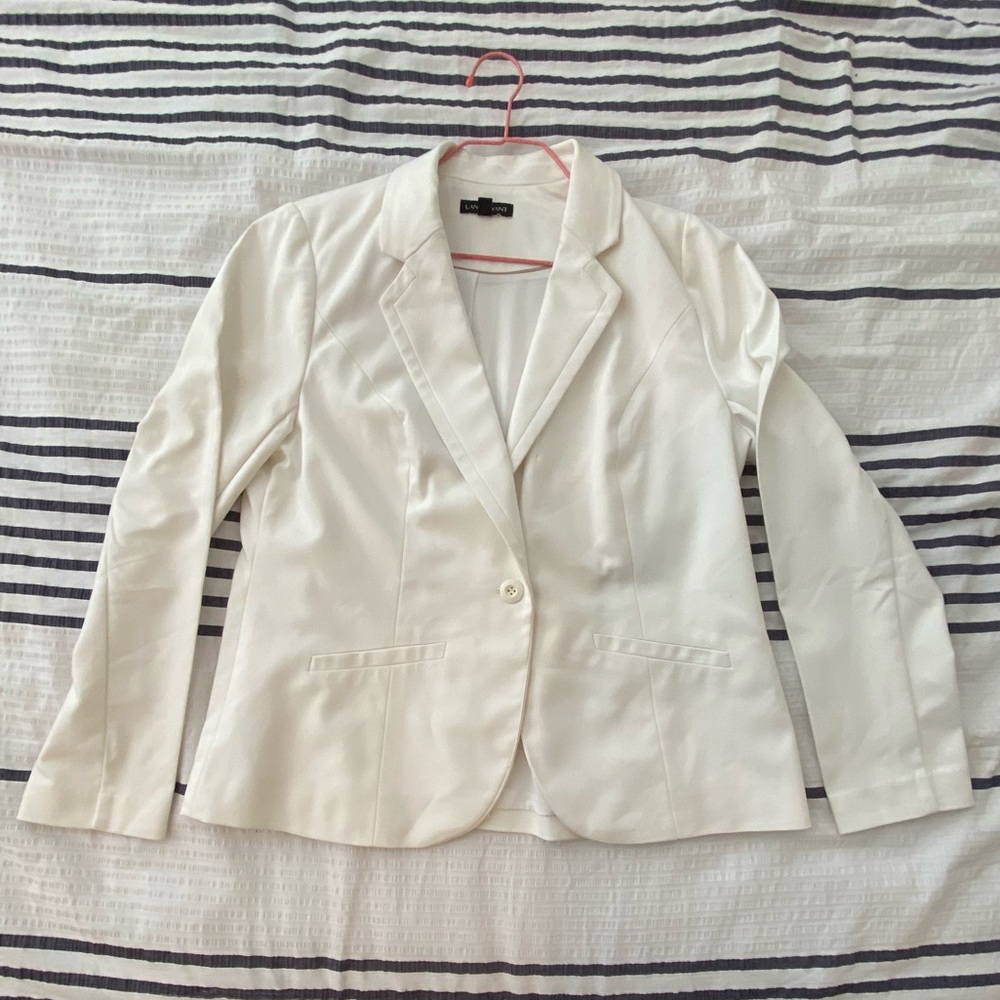 Stunning White One Button Blazer